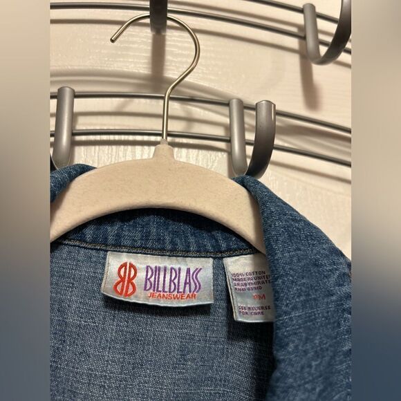 Vintage 90’s Bill Blass Denim Jean Jacket Classic trucker women’s MP blue Petite - Picture 15 of 15